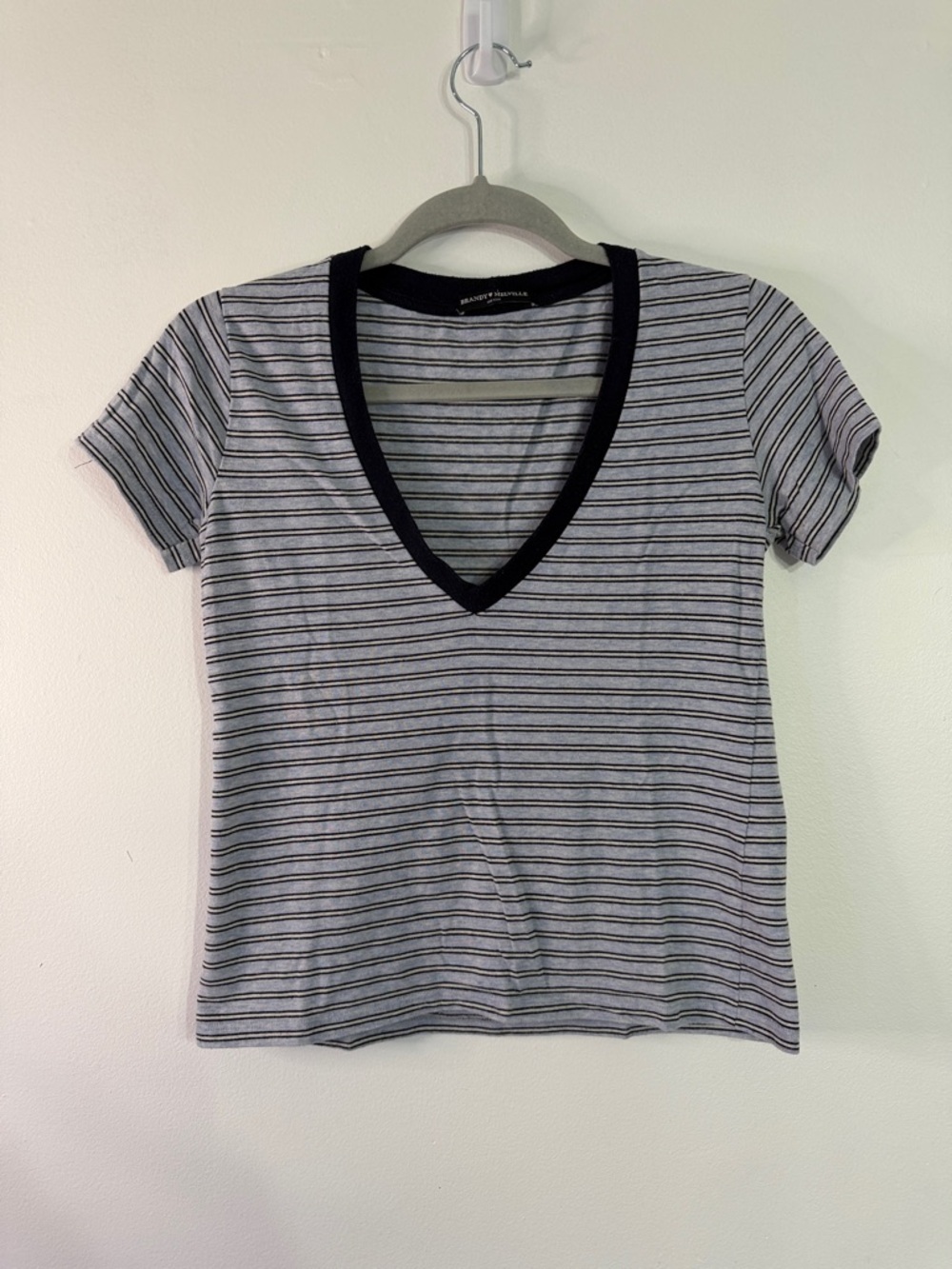 Brandy Melville Striped V-Neck Shirt